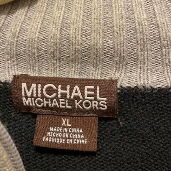 Michael Kors half-zip sweater, Men's sz XL. Navy & Gray.